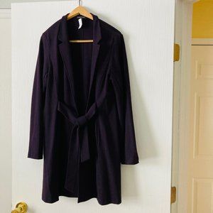 Eileen Fisher Plum Front Tie Car Coat